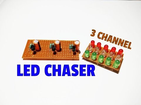 How To Make 3 Channel LED Chaser Circuit..Simple LED Chaser Circuit..
