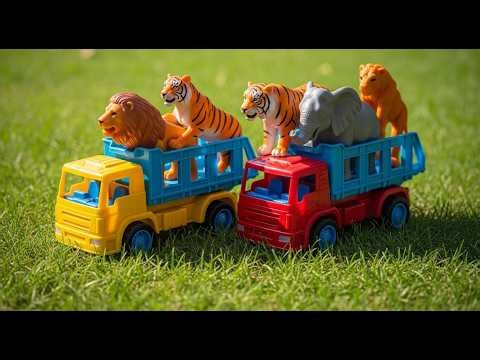 Lion, Elephant and Cute Puppies Truck Adventure 🦁🐘🐶🚚🌈 | 3D Kids Fun Story