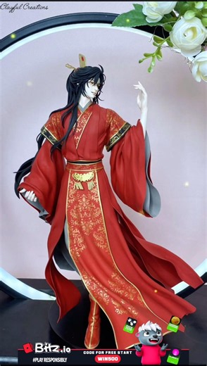 I Made This Elegant Red Hanfu Figure! 👘🔴 | Polymer Clay Art #polymerclay #chinesestyle #handmade