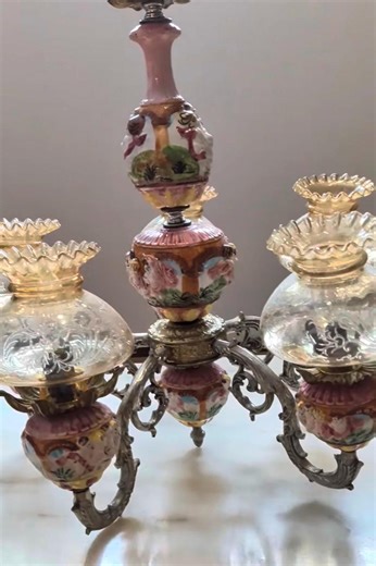 Vintage Italian Capodimonte Porcelain Chandelier, Cherub & Brass 6-arm Light, Etched Glass Shades, 1950s Mid Century Romantic Rococo Decor - Etsy