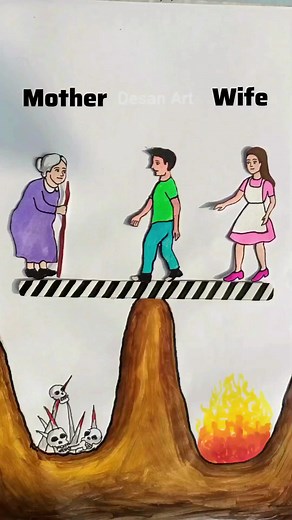 ❤️ Mom or Wife 💖 ? #shorts #art #drawing #reelsfb #papercraft #mom #desanarts #viralreels #love #instagood #video #emotional #status #life #chooselove #reality #instagram #artist #artwork #animation | Desan Art