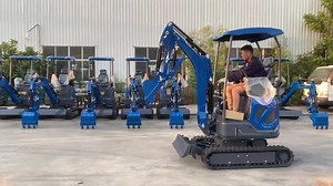 1.8-ton compact excavator being prepared for shipment.
