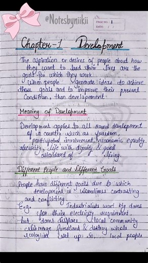 Development lesson full notes🩷save for later & follow for more✨#class10 #economics#development#notes