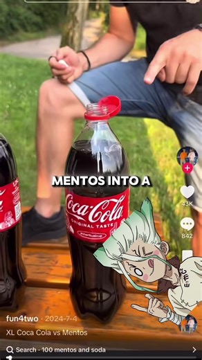 How the heck does the coke and mentos experiment work? Let me explain, Senku style! The videos I used are from: 1. fun4two 2. The CrunchBros 3. Red.Japan21 I was honestly shocked when I learned there was no chemical reaction taking place within these experiments. One of my favorite videos to make without a doubt. #animetiktok #senkuexplains #science #senku