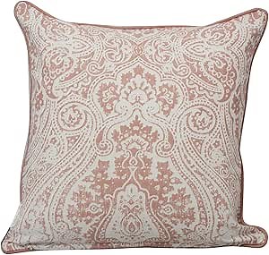 Urban Loft by Westex Vintage Paisley Blush Pink Feather Filled Decorative Throw Pillow Cushion 20" x 20"