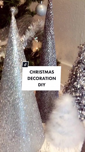 Fun Christmas DIY: Making Cone Trees for Silver Christmas Decor