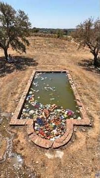 Transformation of an unclean abandoned pond into a luxury resort-style swimming pool oasis 🌊🏊✨