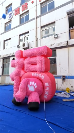 Digital Inflatables Cartoon Characters Pink Fu zi for Advertising Decorations