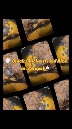 cook chicken with salt & pepper 🐔 Use day-old rice for perfect texture 🍚 Sauté garlic & ginger in oil 🧄 Add rice soy sauce → scramble eggs 🥚 Add peas, carrots & chicken → stir & serve 🥢 #ChickenFriedRice #QuickMeals #EasyRecipes #HomeCooking #WeeknightDinner