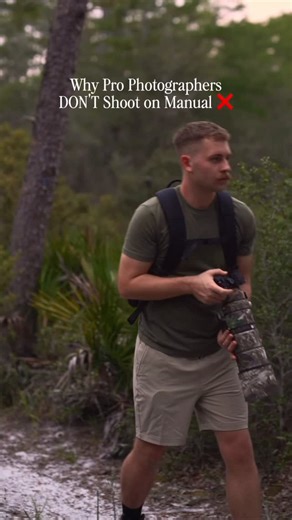 Bradley Holman on Instagram: "I never use manual mode when shooting photography. It’s not because I don’t know how to use camera. The reason is because there’s a much better way. I don’t know about you, but I don’t like missing shots because I’m messing with my settings. The way I do things is simple. I give myself one setting to worry about. Shutter speed. Why shutter speed? I’ll explain. When shooting wildlife portraits, I want the creamiest background possible. Which means my aperture stays w