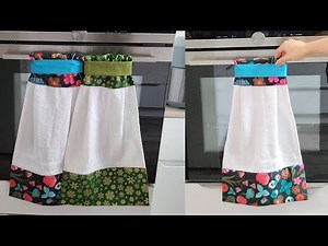 Easy way to sew hanging kitchen towels for gift or sell