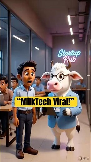 Gaay Bana Startup Founder 😂 | MilkTech App Viral! #viral #cartoon #funny