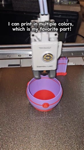 Making multicolor prints on my @bambulab_official Bambu A1 has been so much fun! I always thought it would be difficult to learn how to do, but it was super easy and fast. Check out the link in my bio to get your own! 💜 #bambulab #bambulaba1 #makerworld #3DPrinting #3DPrint #bambuhandy #bambustudio #dice #dicemaking #dnd #ttrpg | Bambu Lab 3D