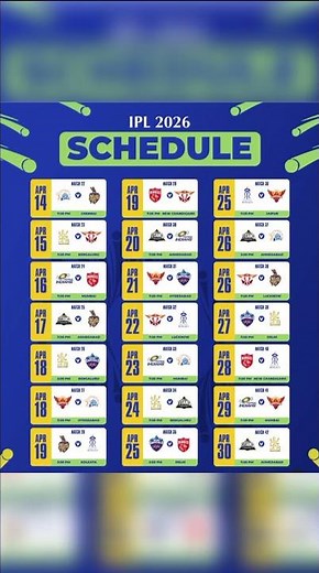 ipl 2026 schedule ipl schedule ipl schedule 2026 IPL 2026 Upcoming Matches #ipl2026 #cricket #shorts