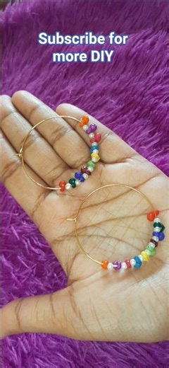 Easy to Make Multi Color Pearl Beads Hoop Earrings Step by Step#handmade#diy#diycrafts#diyprojects.