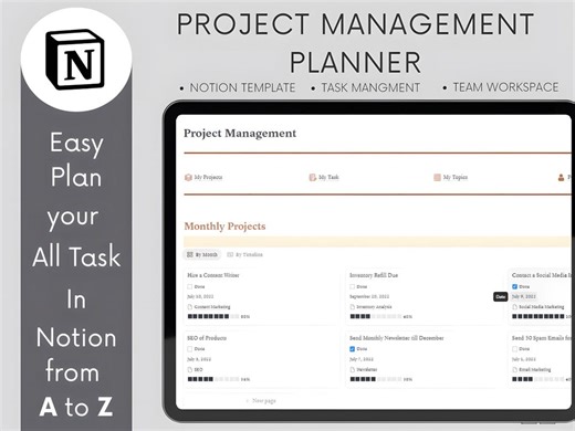 My Daily Task Manager : Notion Planner " Task List, Project Tracker, Team Managment, " - Etsy Australia