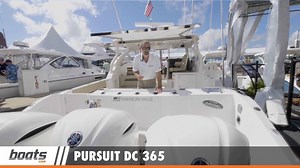 The new Pursuit DC 365 made an appearance at the 2017 Fort Lauderdale International Boat Show and boats.com's Lenny Rudow was there to get a first look. This dual console model is very adaptable, making it perfect for fishing and entertaining. | boats.com