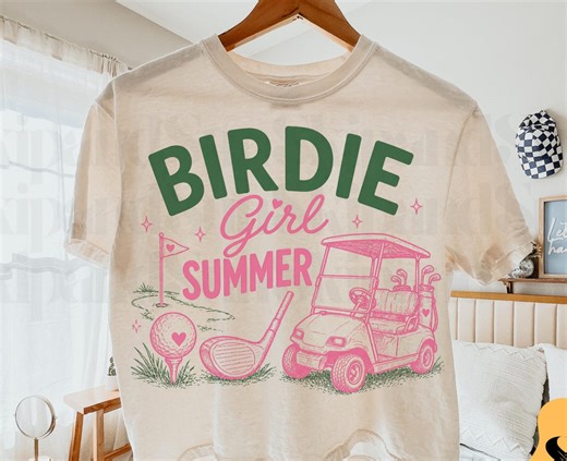 Birdie Girl Summer PNG, Golf Girl Shirt Design, Preppy Golf Aesthetic, Country Club Outfit Graphic, Pink Green Golf PNG, Instant Download - Etsy