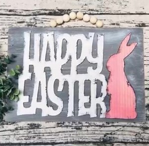 45K views · 947 reactions | Dollar Tree Happy Easter Sign | Windy City Crafts | Facebook