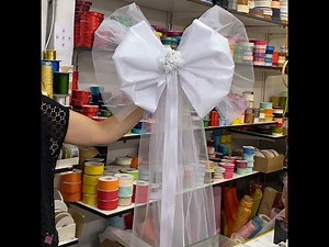 Κατασκευή μεγάλου φιόγκου για στολισμό γάμου - DIY