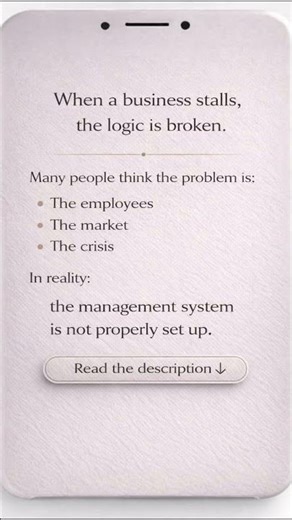⚙️ When business stalls, management logic is broken (read a description)