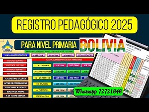 ✅REGISTRO PEDAGÓGICO 2025 para NIVEL PRIMARIA BOLIVIA