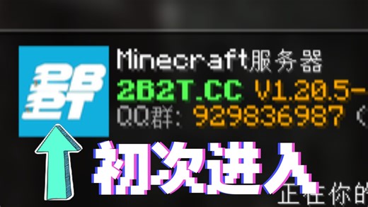 初次进入，2B2T.CC（2b2t排队时间太长了，玩玩国内的）