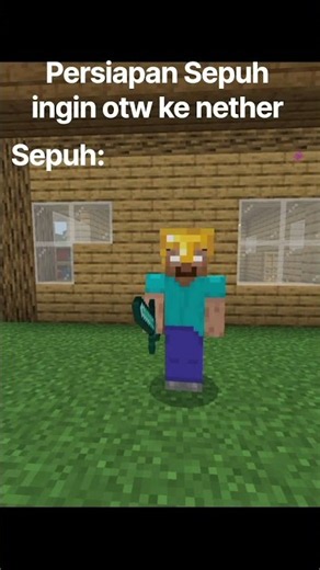 persiapan Sepuh ingin otw ke nether #minecraft #gaming #memes