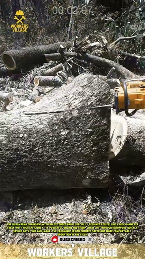 **High-Power Husqvarna Chainsaw for Logging** #workersvillage #machine #woodworking #innovation
