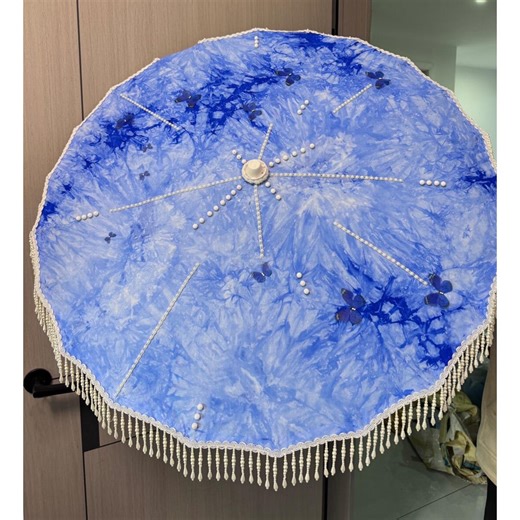 Tie-dyed Blue Tassel Umbrella, Bridal Favor, Handmade Traditional Chinese Style Umbrella, Prop for Hanfu Photoshoots - Etsy