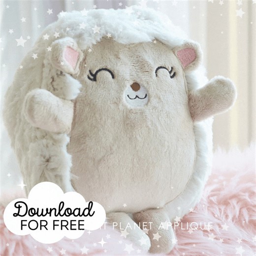 Create your own baby hedgehog in the hoop! This precious machine embroidery design is available for free on our website for a very limited time! Be sure to hop over to the shop and adopt this little baby before its too late! http://planetapplique.com/download/ | www.planetapplique.com