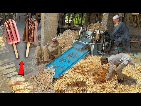 Process of Making Ice Cream Sticks | How Popsicle Sticks Are Made | Inside Mass Production Factory