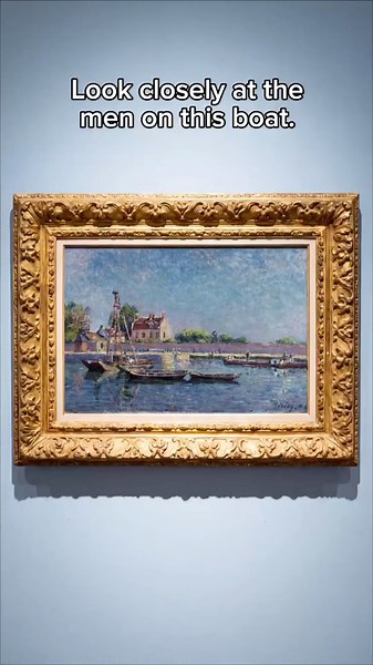 Look closely at the men on this boat | Sisley #arthistory