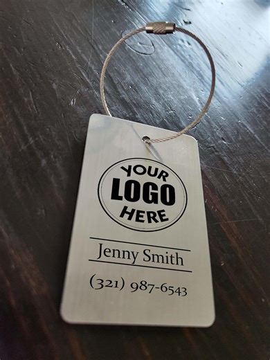 Laser Engraved Stainless Steel Luggage Tag – Custom Logo, Heavy Duty - Etsy
