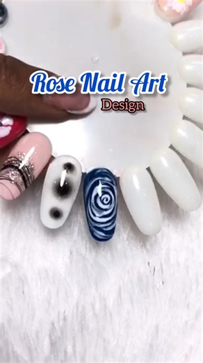 🌹Rose nail art without blooming gel 💠 #simplenails #rosenailart #easynailart