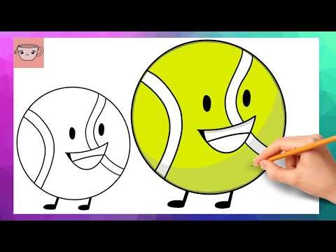 How To Draw Tennis Ball from Battle for Dream Island | BFB BFDI | Easy Drawing Tutorial
