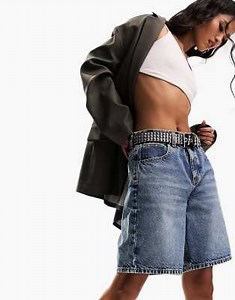 ASOS DESIGN denim bermuda shorts in midwash blue | ASOS