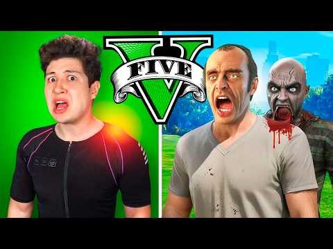 Jugué GTA 5 pero Recibo DAÑO en la VIDA REAL! 😵🔪 #2