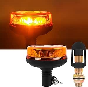 Amazon.com: Yinaolan Amber LED Beacon Strobe Light with I Shape Metal Bracket for Trucks, 4 Flash & 2 Rotating Warning Modes, Heavy Duty Emergency Flashing Lights for Vehicles, Construction, Safety 12/24V IP67 : Automotive