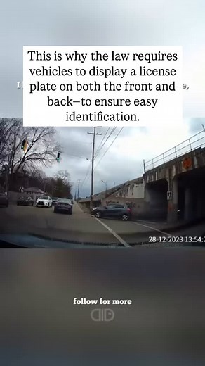 869 reactions · 376 comments | This is why the law requires vehicles to display a license plate on both the front and back—to ensure easy identification by law enforcement and traffic cameras. #CarAccident #TrafficAccident #AutoAccident #CarCrash #InjuryLawyer #DrivingSafety #RoadSafety #SafeDriving #DrivingTips #CarSafety | Cherin Law Firm PLLC | Facebook