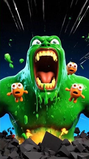 “SLIME MONSTER JUMPSCARE! 💚💥 Neon Explosion Cartoon Horror-Comedy” #3danimation #funny