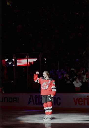 Celebrating New Jersey Devils and Jack Hughes