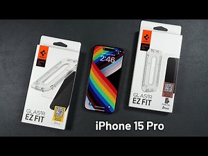 iPhone 15 Pro Spigen Glastr EZ Fit Glass Screen Protector - install & Drop test!