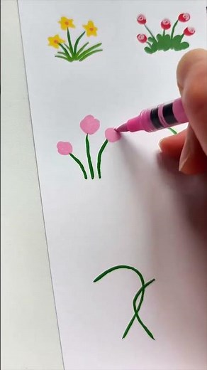 Nine ways to draw small flowers. Follow along to draw a super simple acrylic marker painting. Pa