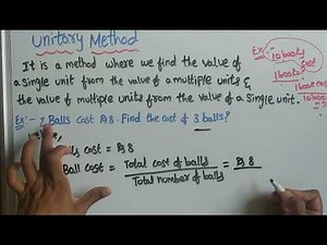 What is Unitary Method || Maths Concept || Class 6