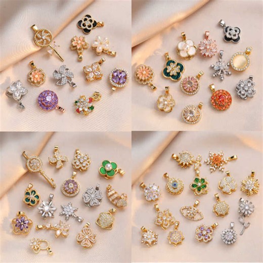 G1484 Wholesale Spinning Pendant Charm Fidget Anxiety Spinner Necklaces Rotating Sunflower Necklace