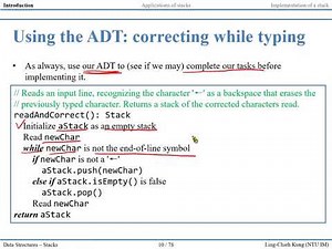 「資料結構」第三講：Stacks (2): The ADT Stack