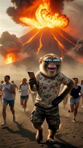 Monkey Vlogs INSIDE Exploding Volcano! 😱🔥 Gone Wrong? #viral