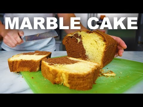 Marbled poundcake (one batter, two flavors)