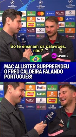 Mac Allister responds in Portuguese and surprises Fred Caldeira! #shorts
